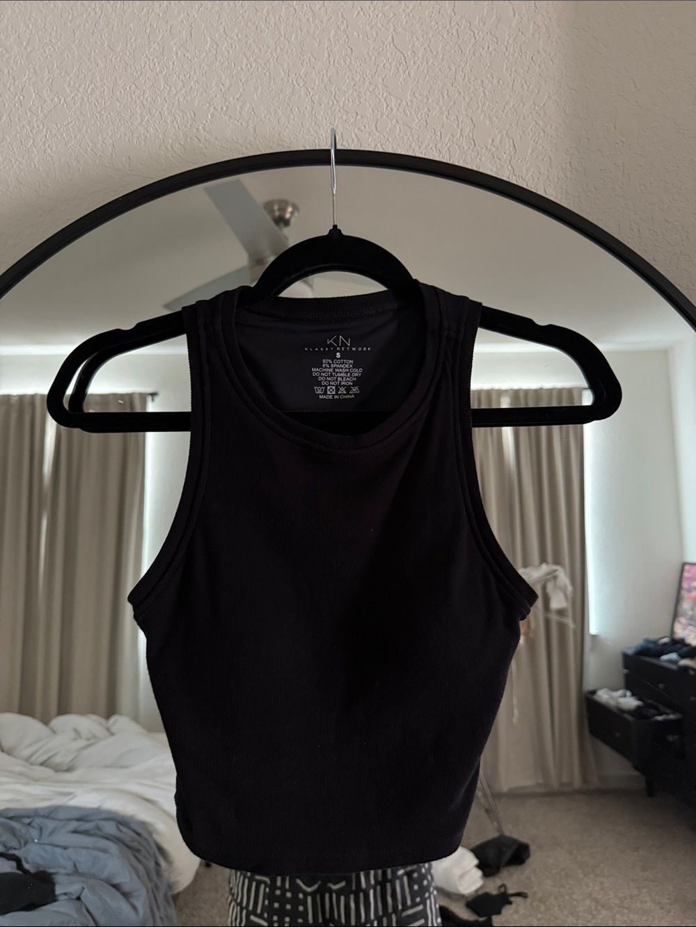 Klassy Network Black Ribbed Cropped Tank